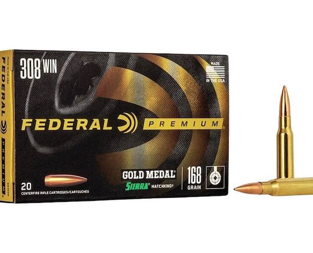 Federal Premium Gold Medal 308 Winchester Ammo 168 Grain Sierra MatchKing Jacketed Hollow Point Box of 500