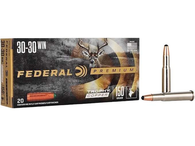 Federal Premium Trophy Copper 30-30 Winchester Ammo 150 Grain Polymer Tip Lead Free Box of 500