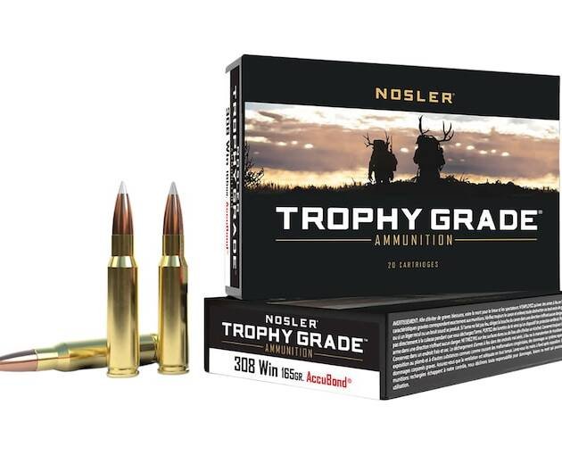 Nosler Trophy Grade 308 Winchester Ammo 165 Grain Nosler AccuBond Bonded Polymer Tip Box of 500