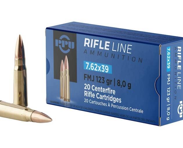 PPU 7.62x39mm Ammo 123 Grain Full Metal Jacket Box of 1000
