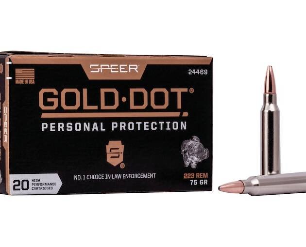 Speer Gold Dot 223 Remington Ammo 75 Grain Speer Gold Dot Bonded Jacketed Soft Point Box of 500