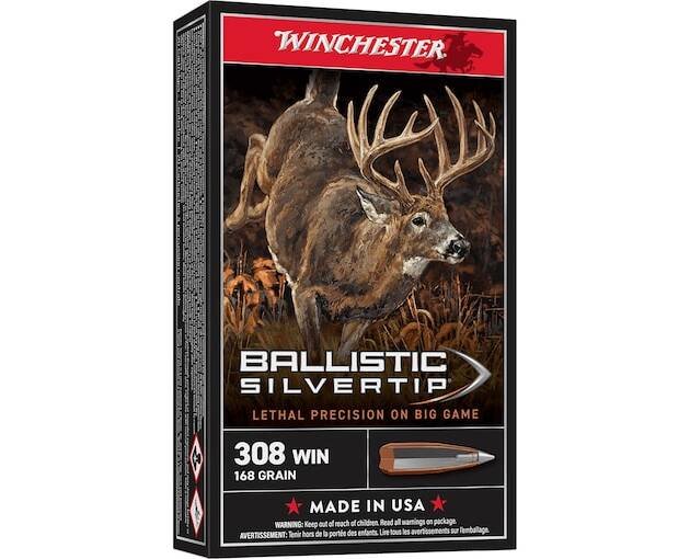 Winchester Ballistic Silvertip 308 Winchester Ammo 168 Grain Polymer Tip Box of 500