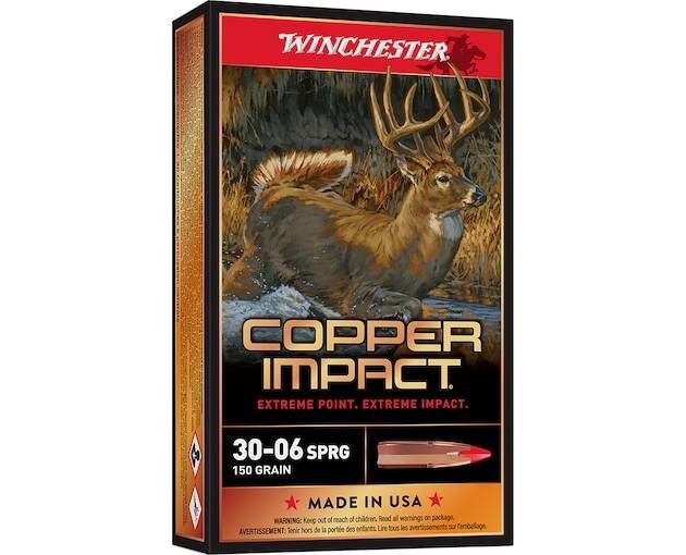 Winchester Copper Impact 30-06 Springfield Ammo 150 Grain Winchester Copper Impact Polymer Tip Lead Free Box of 500