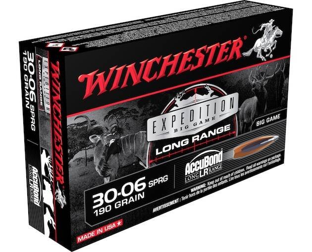 Winchester Expedition Big Game Long Range 30-06 Springfield Ammo 190 Grain Nosler AccuBond Long Range Bonded Polymer Tip Box of 500