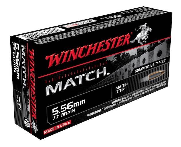 Winchester Match 5.56x45mm NATO Ammo 77 Grain Sierra MatchKing Full Metal Jacket Box of 500