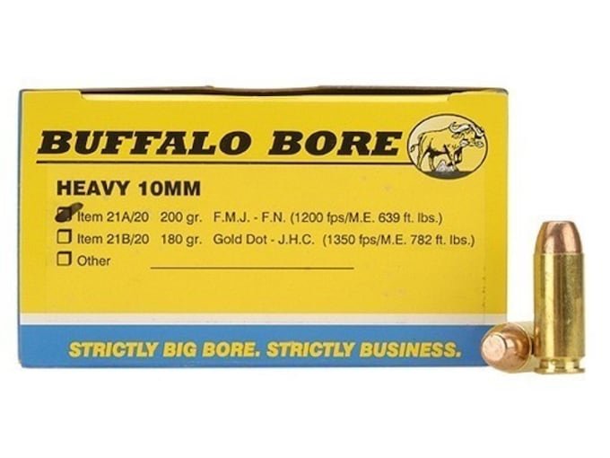 Buffalo Bore 10mm Auto Ammo 200 Grain Full Metal Jacket