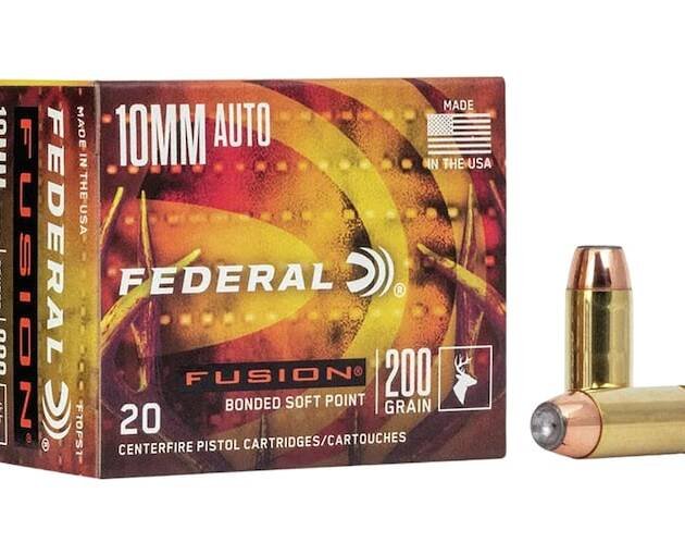 Federal Fusion 10mm Auto Ammo 200 Grain Bonded Jacketed Soft Point