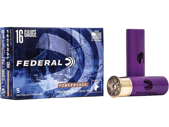 Federal Power-Shok 16 Gauge Hollow Point Rifled Slug 2-34 45oz