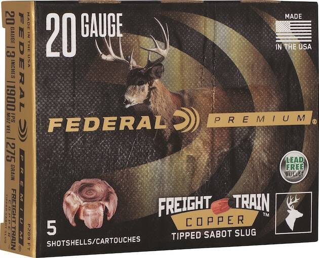 Federal Premium Freight Train 20 Gauge Copper Tipped Sabot Slug Ammo Lead Free