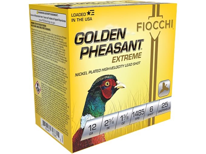 Fiocchi Golden Pheasant 12 Gauge Nickel Plated Lead Ammo