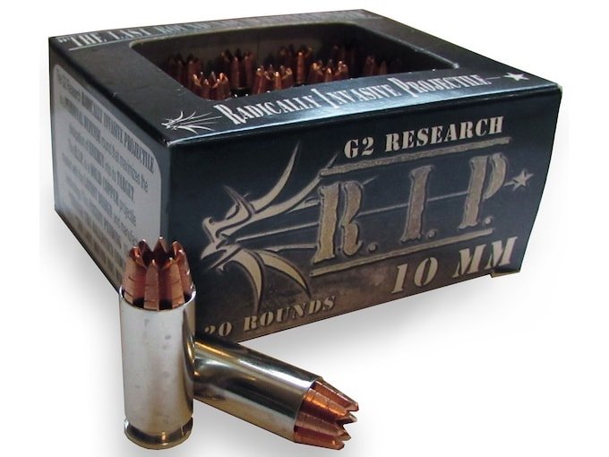 G2 Research R.I.P. 10mm Auto Ammo 115 Grain G2 R.I.P. Fragmenting Hollow Point Lead Free