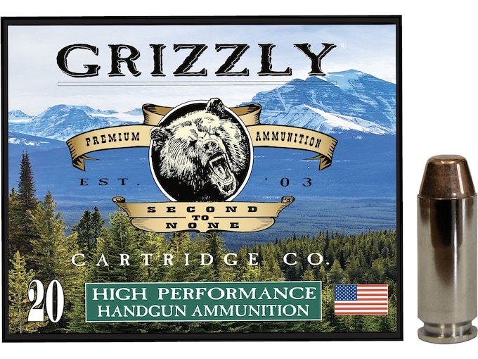 Grizzly Cartridge Bear Load 10mm Auto Ammo 220 Grain Full Metal Jacket