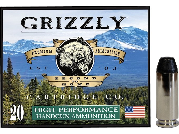 Grizzly Cartridge Bear Load 10mm Auto Ammo 220 Grain Hard Cast Flat Point