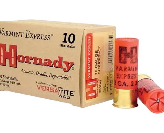 Hornady Varmint Express 12 Gauge Ammo 2-34 4 Buckshot 24 Pellets