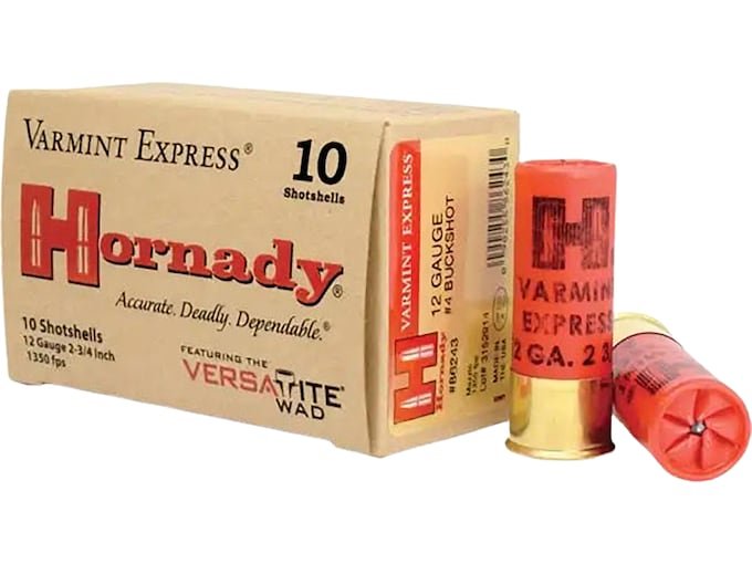 Hornady Varmint Express 12 Gauge Ammo 2-34 4 Buckshot 24 Pellets