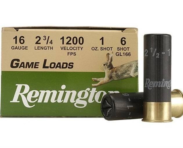 Remington Game Load Ammunition 16 Gauge 2-3 4 1 oz #6 Shot
