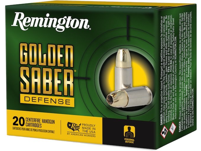 Remington Golden Saber Defense 10mm Auto Ammo 180 Grain Jacketed Hollow Point