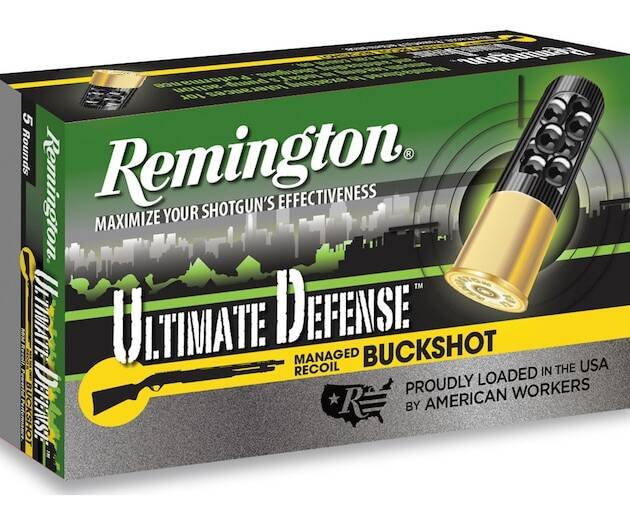 Remington Ultimate Defense 20 Gauge Ammo 2-34 #3 Buckshot 17 Pellets