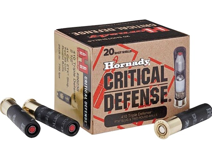 Hornady Critical Defense 410 Polymer Tip FTX Slug and Two Round Balls 2-12