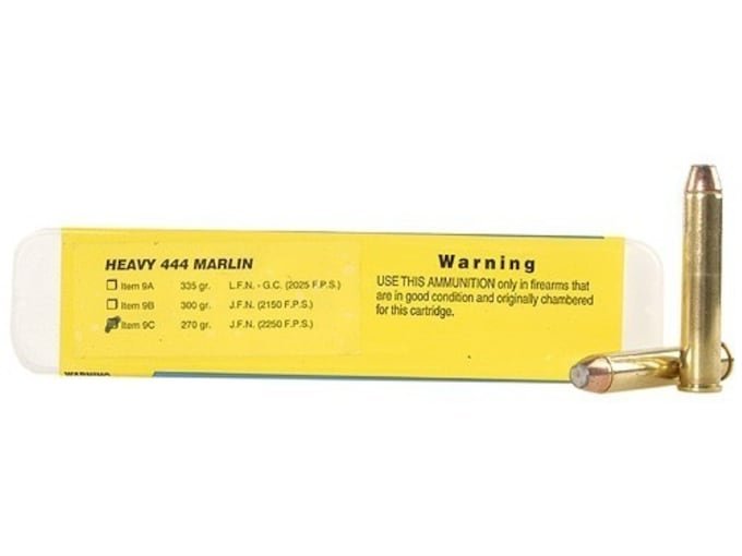 Buffalo Bore 444 Marlin Ammo 270 Grain Jacketed Flat Nose