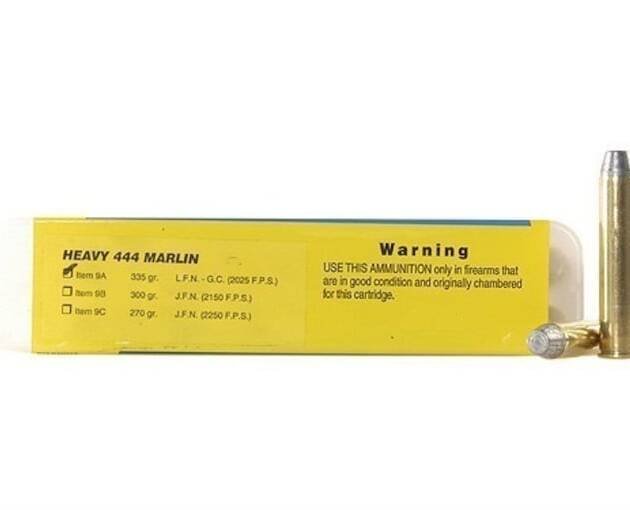 Buffalo Bore 444 Marlin Ammo 335 Grain Flat Nose