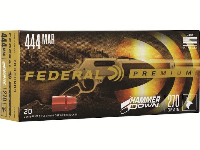 Federal Premium HammerDown 444 Marlin Ammo 270 Grain Bonded Jacketed Soft Point