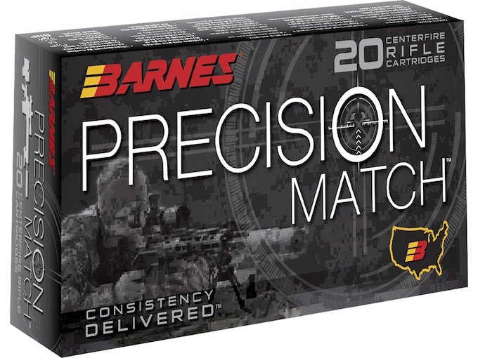 Barnes Precision Match 338 Lapua Magnum Ammo 300 Grain Barnes Open Tip Match Jacketed Hollow Point