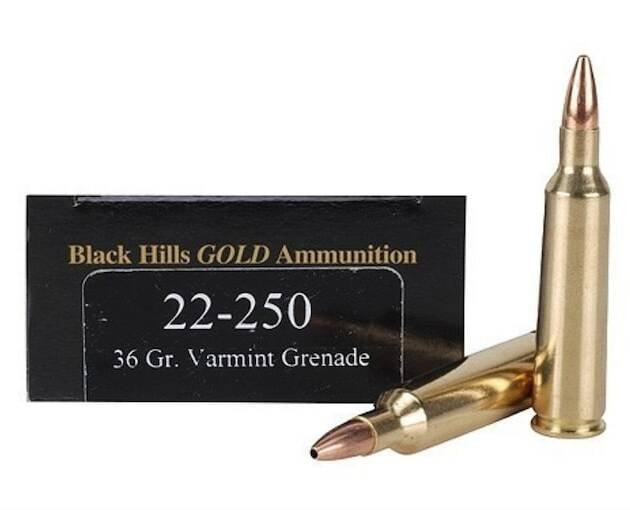 Black Hills Gold 22-250 Remington Ammo 36 Grain Barnes Varmint Grenade Hollow Point Flat Base Lead-Free