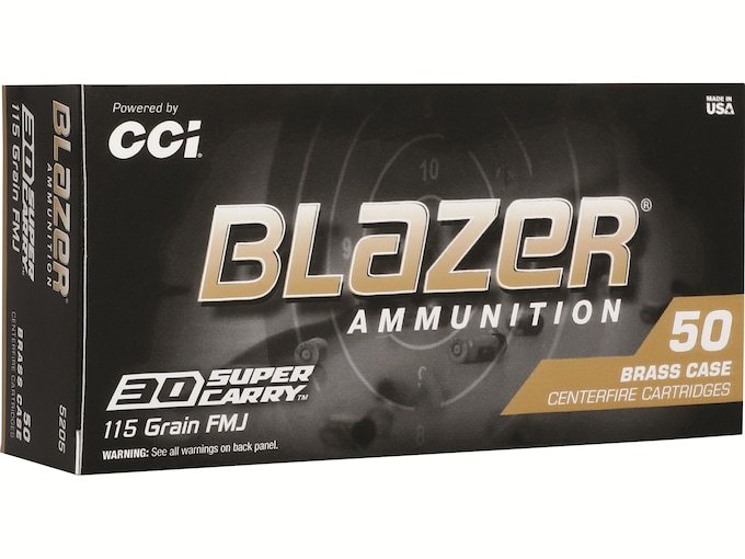Blazer Brass 30 Super Carry Ammo 115 Grain Full Metal Jacket
