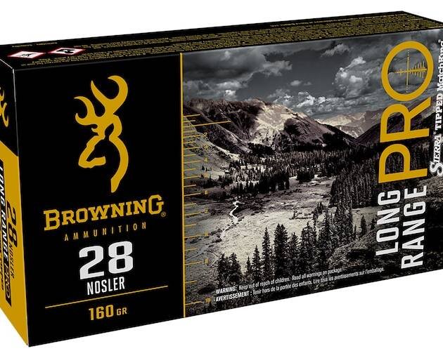 Browning Long Range Pro Match 28 Nosler Ammo 160 Grain Sierra Tipped MatchKing Polymer Tip