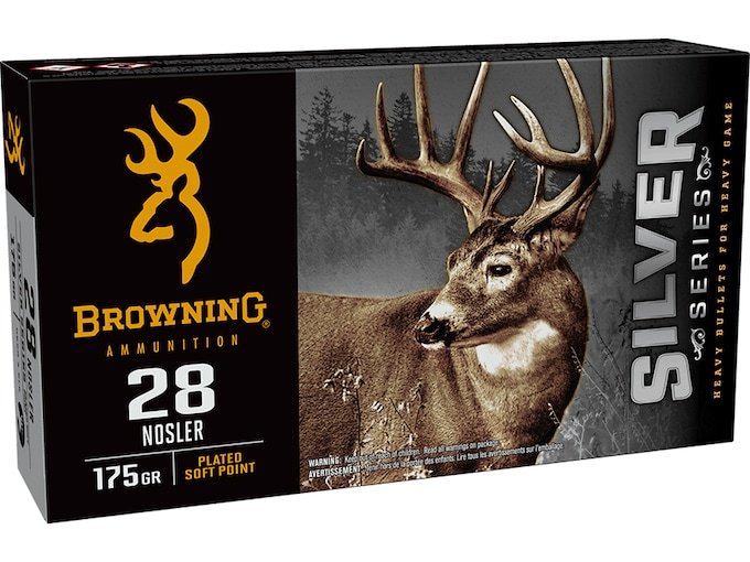 Browning Silver Series 28 Nosler Ammo 175 Grain Jacketed Soft Point
