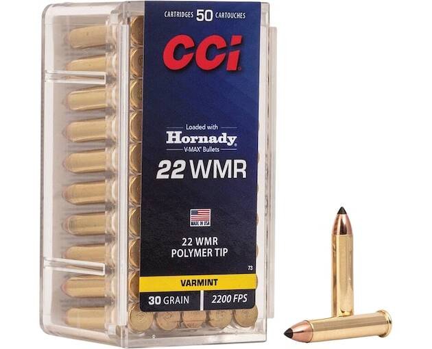 CCI 22 Winchester Magnum Rimfire (WMR) Ammo 30 Grain Polymer Tip