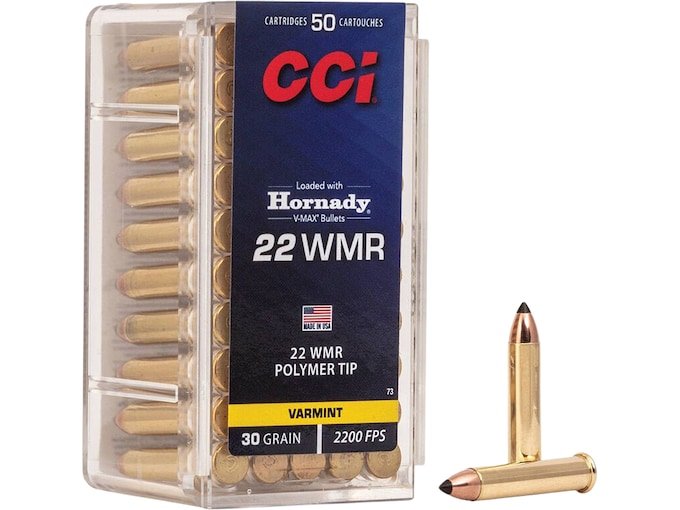 CCI 22 Winchester Magnum Rimfire (WMR) Ammo 30 Grain Polymer Tip
