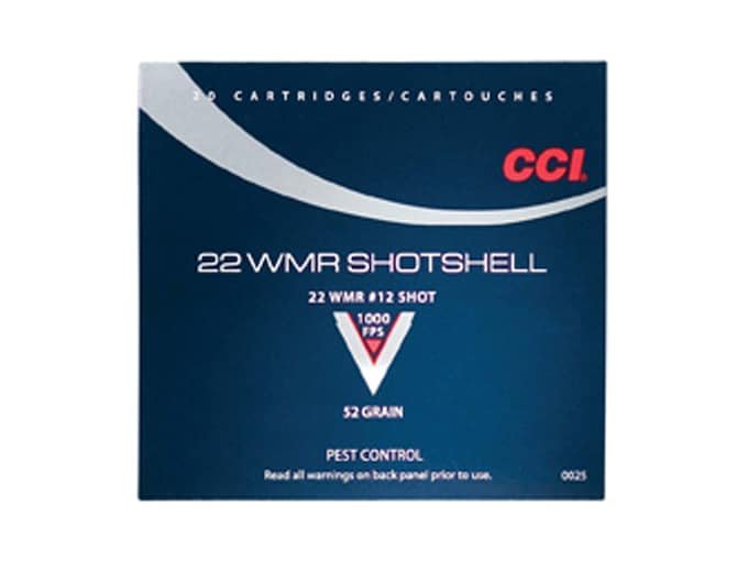 CCI Shotshell 22 Winchester Magnum Rimfire (WMR) Ammo 52 Grain #12 Lead Shot