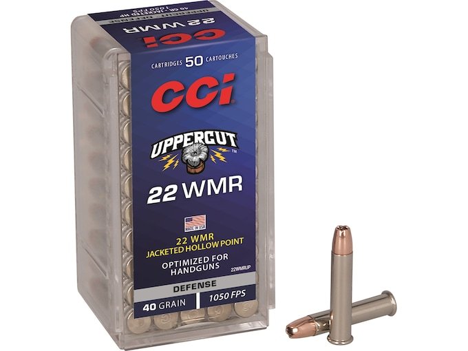 CCI Uppercut Defense 22 Winchester Magnum Rimfire (WMR) Ammo 40 Grain Jacketed Hollow Point