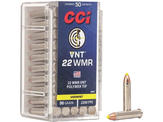 CCI Varmint 22 Winchester Magnum Rimfire (WMR) Ammo 30 Grain Polymer Tip