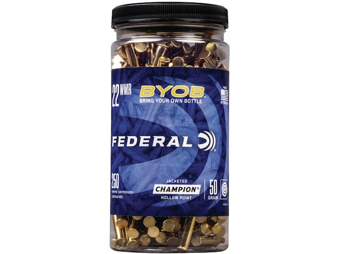 Federal BYOB 22 Winchester Magnum Rimfire (WMR) Ammo 50 Grain Jacketed Hollow Point,,