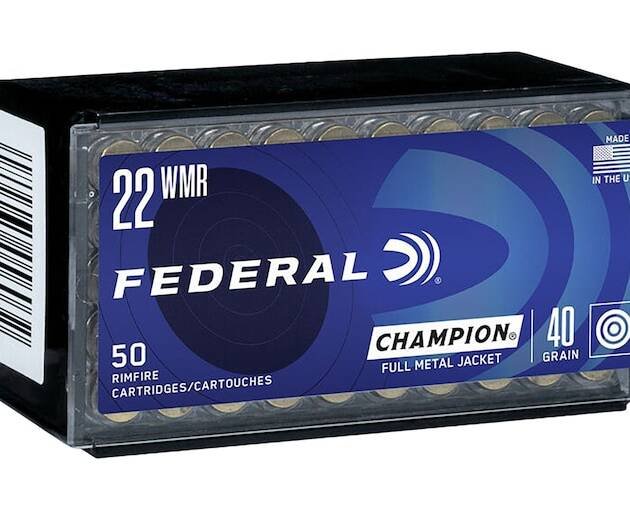 Federal Champion 22 Winchester Magnum Rimfire (WMR) Ammo 40 Grain Full Metal Jacket