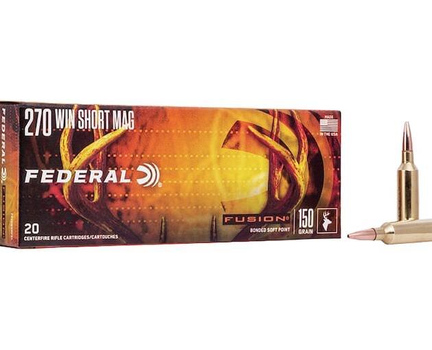 Federal Fusion 270 Winchester Short Magnum (WSM) Ammo 150 Grain Bonded Round Nose