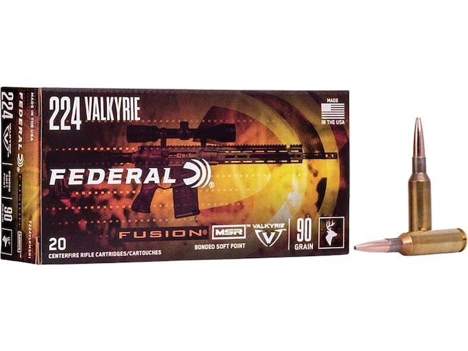 Federal Fusion MSR 224 Valkyrie Ammo 90 Grain Bonded Round Nose