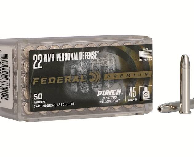 Federal Personal Defense Punch 22 Winchester Magnum Rimfire (WMR) Ammo 45 Grain Jacketed Hollow Point