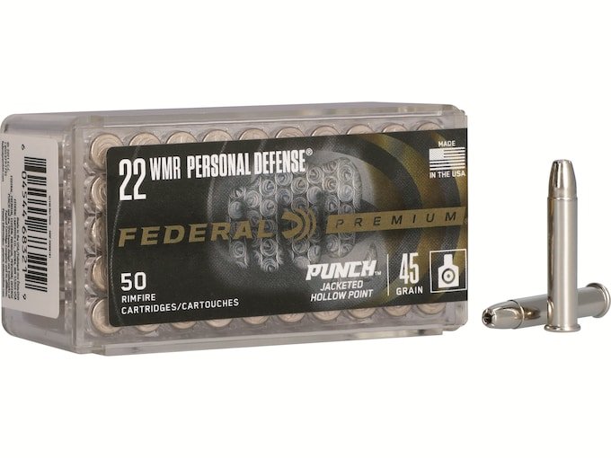 Federal Personal Defense Punch 22 Winchester Magnum Rimfire (WMR) Ammo 45 Grain Jacketed Hollow Point