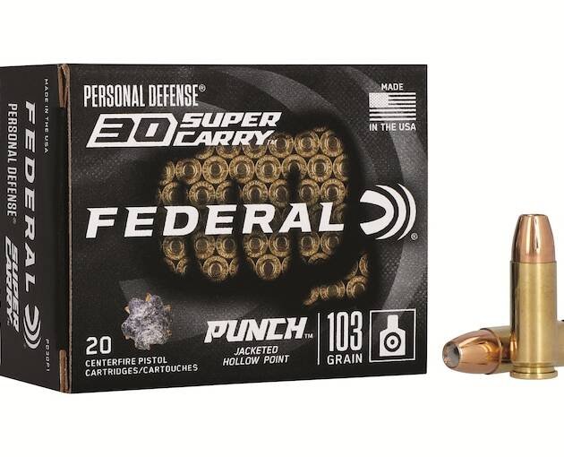 Federal Personal Defense Punch 30 Super Carry Ammo 103 Grain Jacketed Hollow Point