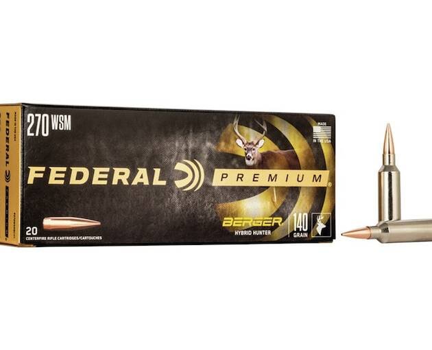 Federal Premium 270 Winchester Short Magnum (WSM) Ammo 140 Grain Berger Hybrid Hunter Jacketed Hollow Point