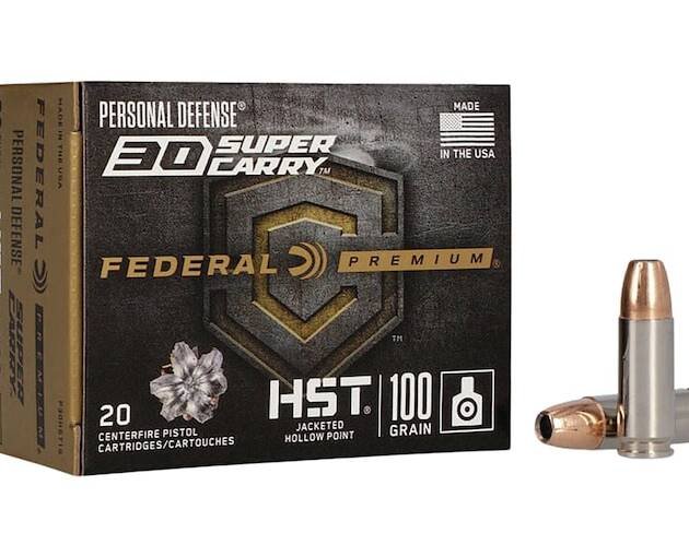 Federal Premium Personal Defense 30 Super Carry Ammo 100 Grain Federal HST Jacketed Hollow Point