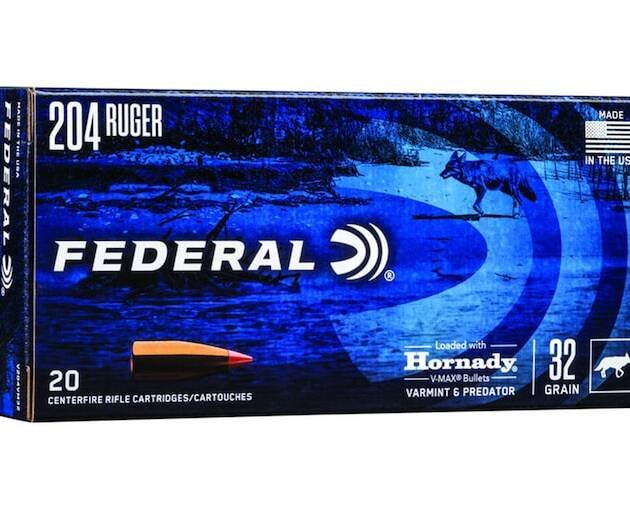 Federal Varmint & Predator 204 Ruger Ammo 32 Grain Hornady V-Max Polymer Tip