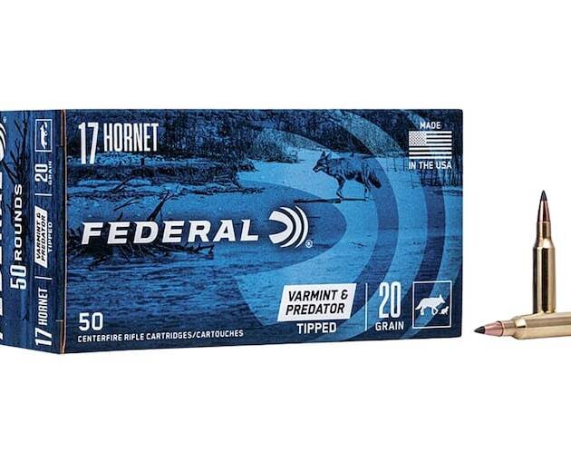 Federal Varmint and Predator 17 Hornet Ammo 20 Grain Polymer Tip Box