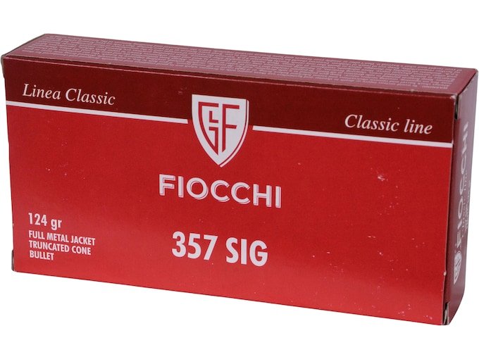 Fiocchi 357 Sig Ammo 124 Grain Full Metal Jacket