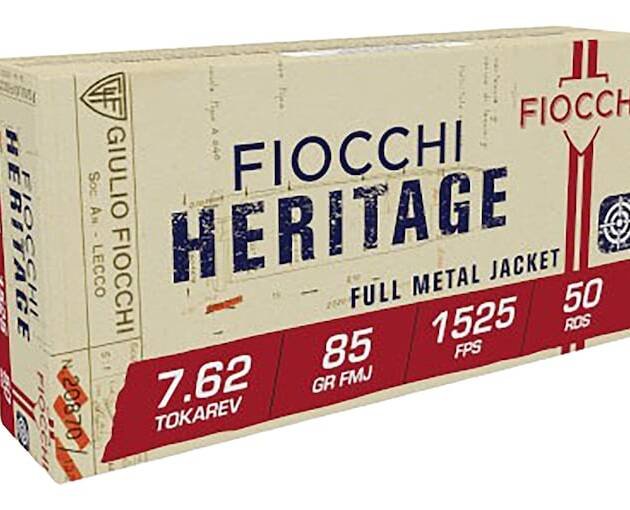 Fiocchi 7.62x25mm Tokarev Ammo 85 Grain Full Metal Jacket