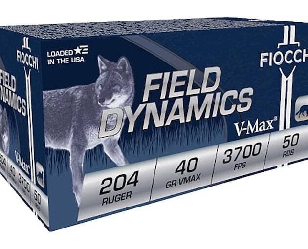 Fiocchi Field Dynamics 204 Ruger Ammo 40 Grain Hornady V-Max Polymer Tip